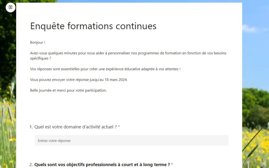Enquête formations continues